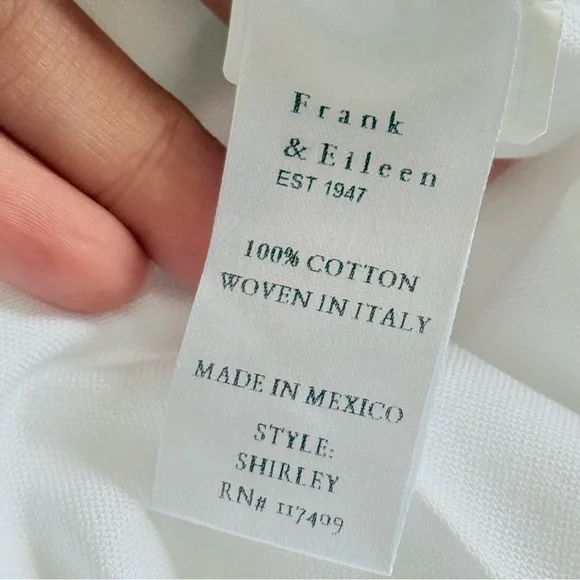 Frank & Eileen Shirley Oversized Button Up Shirt White Brushed Oxford - Picture 4 of 6